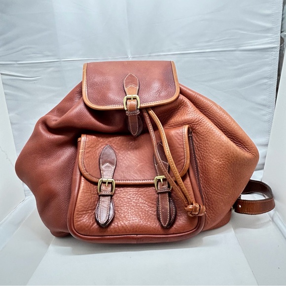 Vintage, Cole Haan, Brown, Heavy Leather Backpack, Double Straps, Unisex - Picture 10 of 10